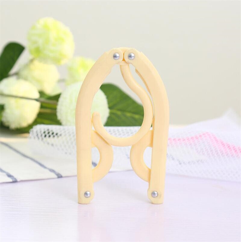 5Pcs Portable Travel Cloth Hanger Plastic Foldable Rack Drying Clothespin Trouser Coat Towel Socks Storage Closet Organizer