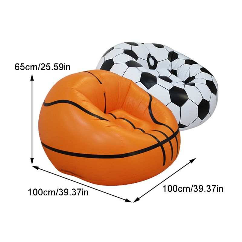 Inflatable Sofa Basketball/Football Shape Lounger Chair for Adult Kids Couch