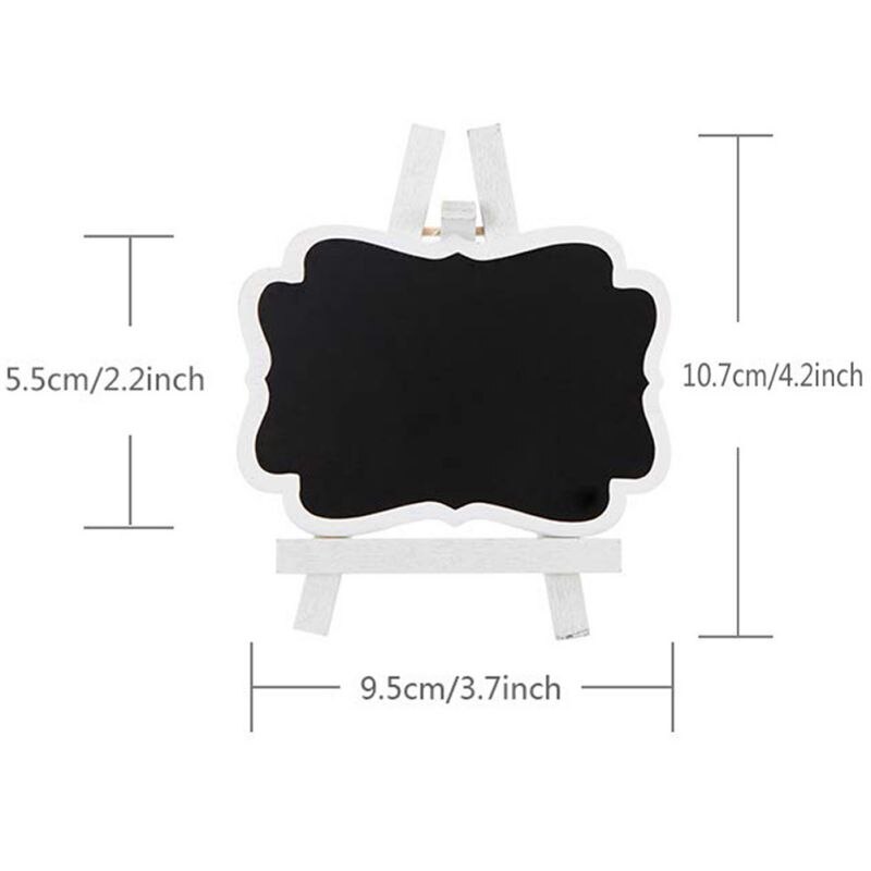 Mini Chalkboard Standing 10 Packs Wooden White Framed Chalkboard Labels with Easel Stand Blackboard for Food Cards