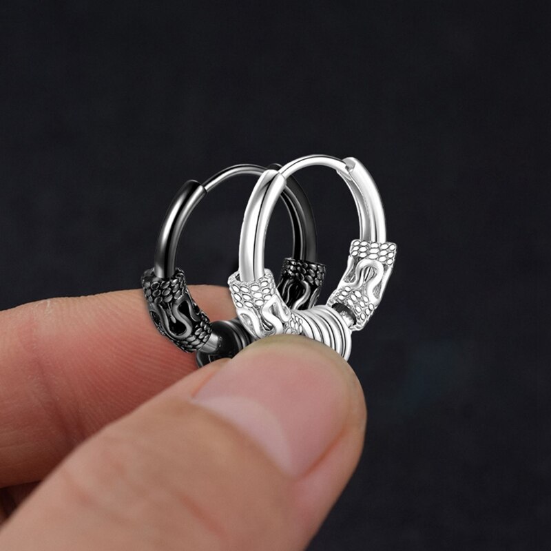 Coole Punk herren Edelstahl Hüfte hüpfen Zucht Ohrringe Splitter Überzogene Runde Ohrring Anhänger Für Männer Frauen Ohrringe Schmuck