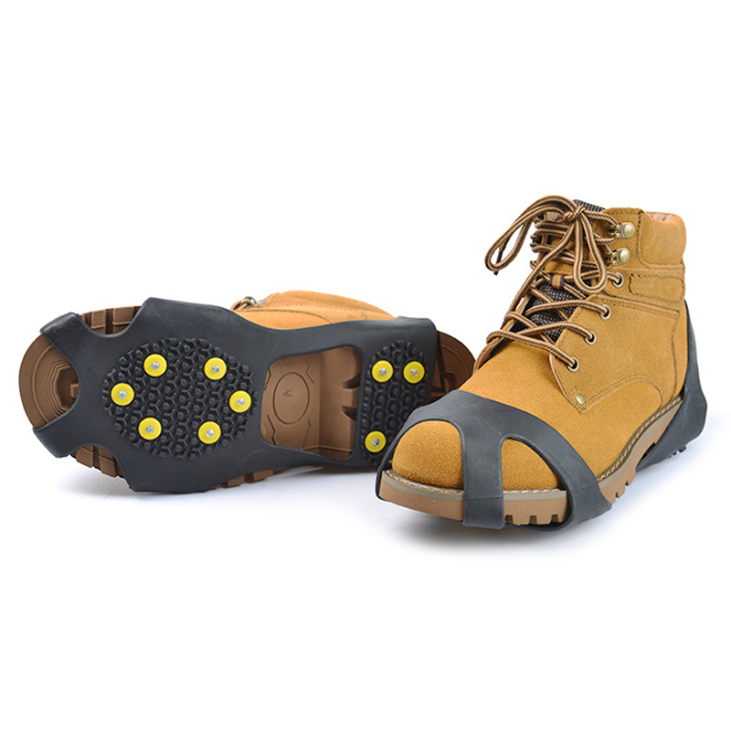 Picos para zapatos de nieve antideslizantes 1 par 10 clavos para el hielo para zapatos antideslizantes Grip crampones escalada zapatos cubrir crampones