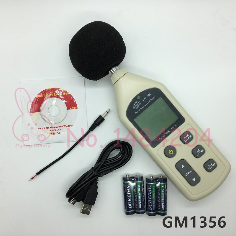 Digital Sound Level Meter GM1356 met USB Interface 4700 data opslag Benetech 30 ~ 130 dBA 35 ~ 130 dBC a/C Handheld Voice Meter