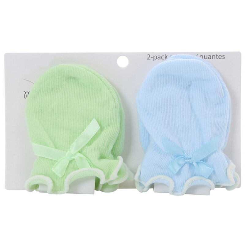 2 pares de guantes suaves antiarañazos para bebé, protección para recién nacido, manoplas para rascar, guardamanos infantil: 2SS902052-B