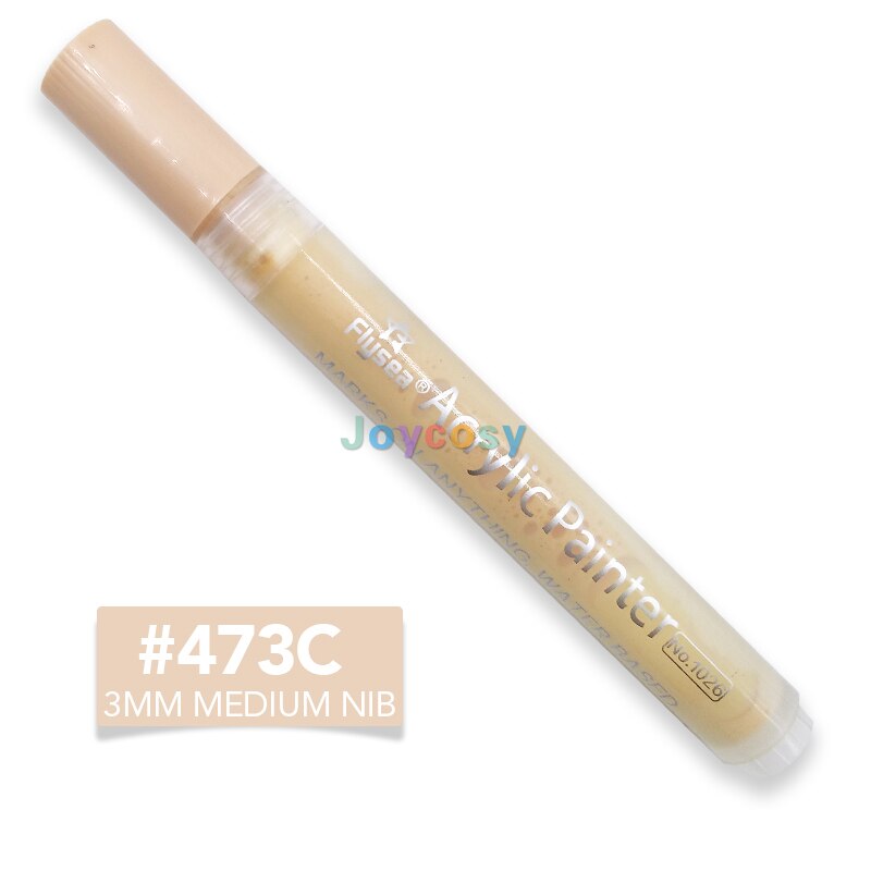 FLYSEA Acryl Farbe Marker Stifte, Haut Tonne Farben, 3mm Spitze, Prämie Wasserdicht dauerhaft Farbe Kunst Marker Kuli: 473C 5Stck(1 viel)