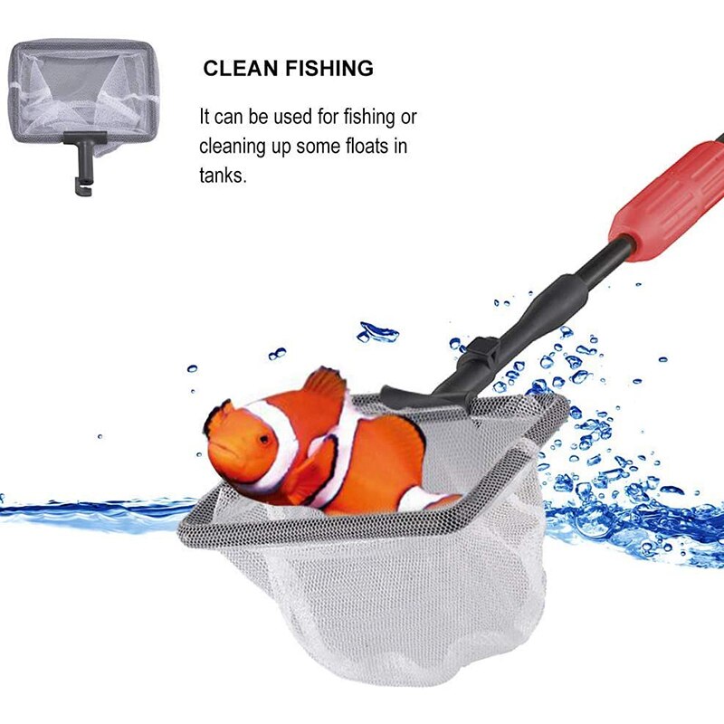Cleaning Tool 6 in 1 Fish Tank Cleaning Kit Algae Scraper Scrubber Pad Adjustable Long Handle Fish Tank Cleaning Kit