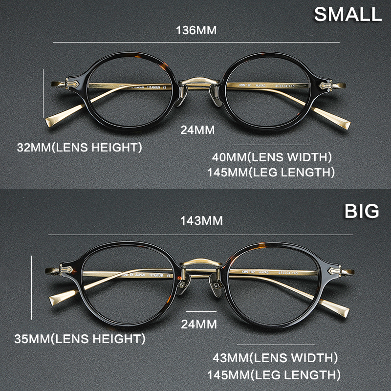 Montura de gafas de titanio de acetato Vintage para hombre, montura de gafas pequeña redonda ultraligera, gafas de de lujo de para mujer