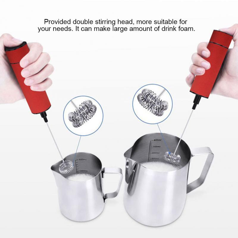 Roestvrijstalen Schuim Maker Elektrische Melkopschuimer Koffie Eiklopper Drankjes Blender Keuken Mixer 19000Rpm Krachtige Melkopschuimer