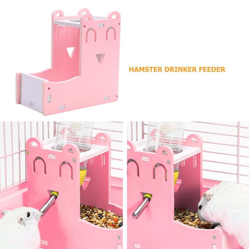 Hamster automatisk vand fontæne drikker mad feeder til hamster sød mini vand feeder mad skål kæledyr forsyninger