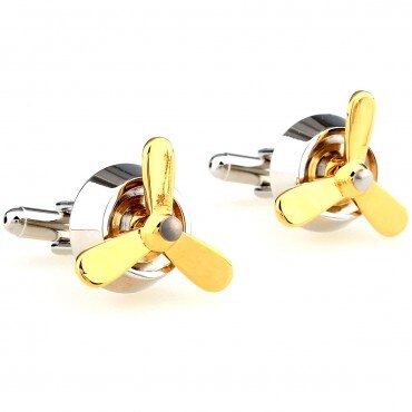 Fighter Plane Ship Screw Propeller Cufflink Cuff Link 1 Pair Big