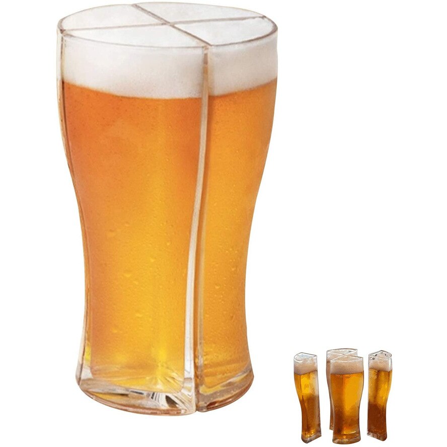 Bier Borrelglas Super Schoener Aparte Bier Glazen Mok Cup 4 Deel Grote Capaciteit Glas Thuis Bar Party Drinkware Accessoires