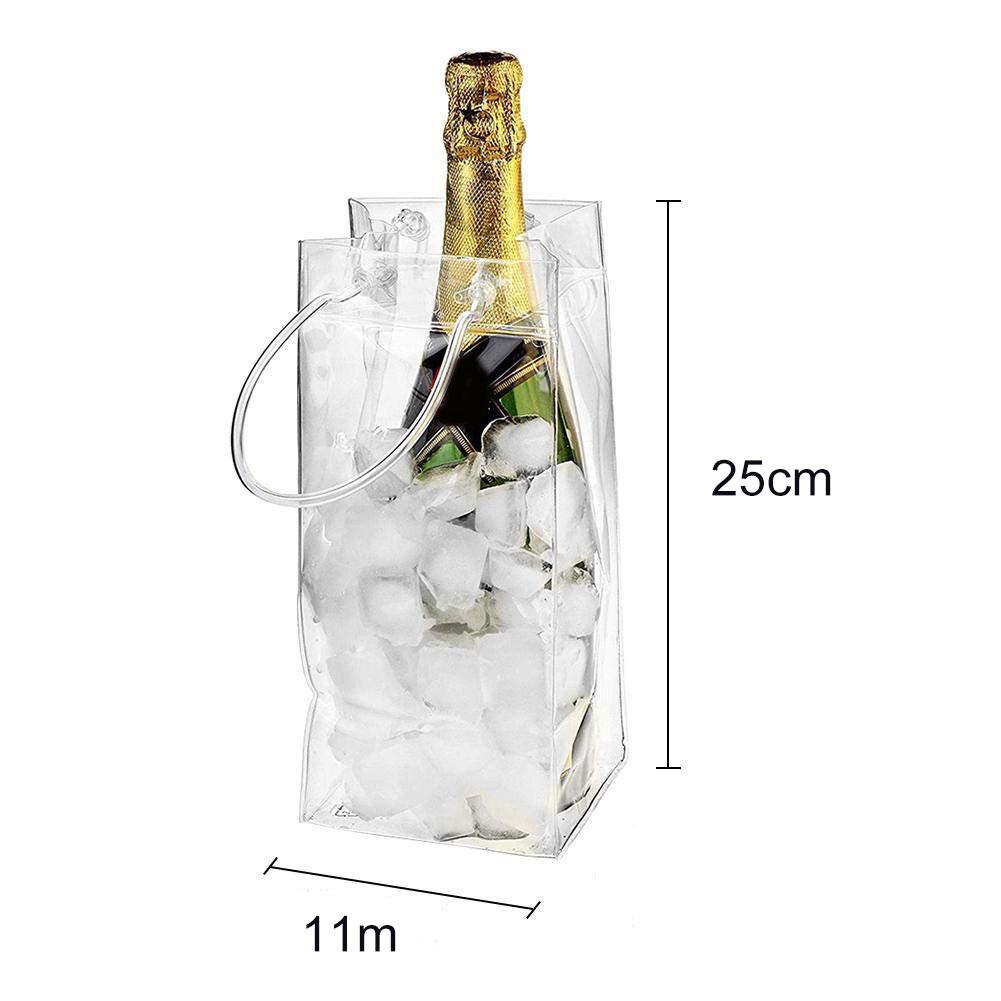 Køletaske pvc anti-lækage gennemsigtig kølet champagne rødvin flaske is mulepose picnic mad køleboks mule opbevaring