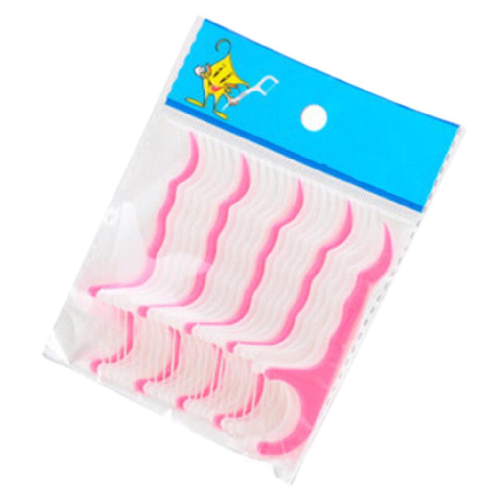 Phfu 50 kpl cure-dent et fil dentaire 2 en 1 propre soins en plastique