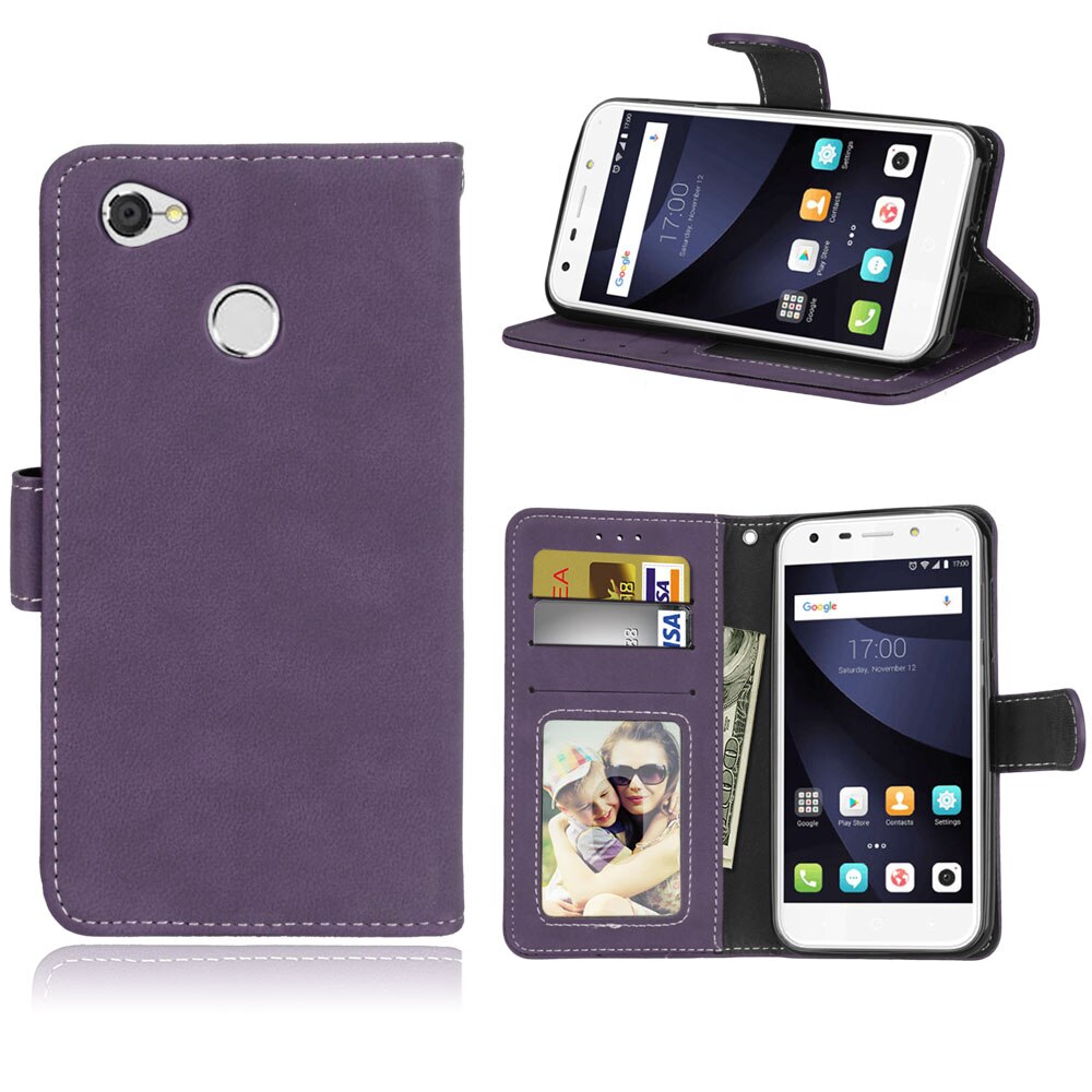 Flip Bag For ZTE Blade A6 Case Flip Leather Case For ZTE Blade a6 Wallet Style Stand Cover For ZTE Blade A6 Lite Cover: purple