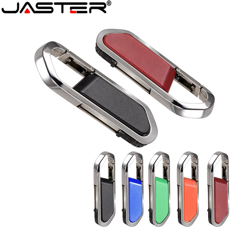 JASTER skóra USB2.0 karabinek pendrive biznes Flash Drive 4GB 8GB 16GB 32GB 64GB 128GB moda prezent darmowa wysyłka