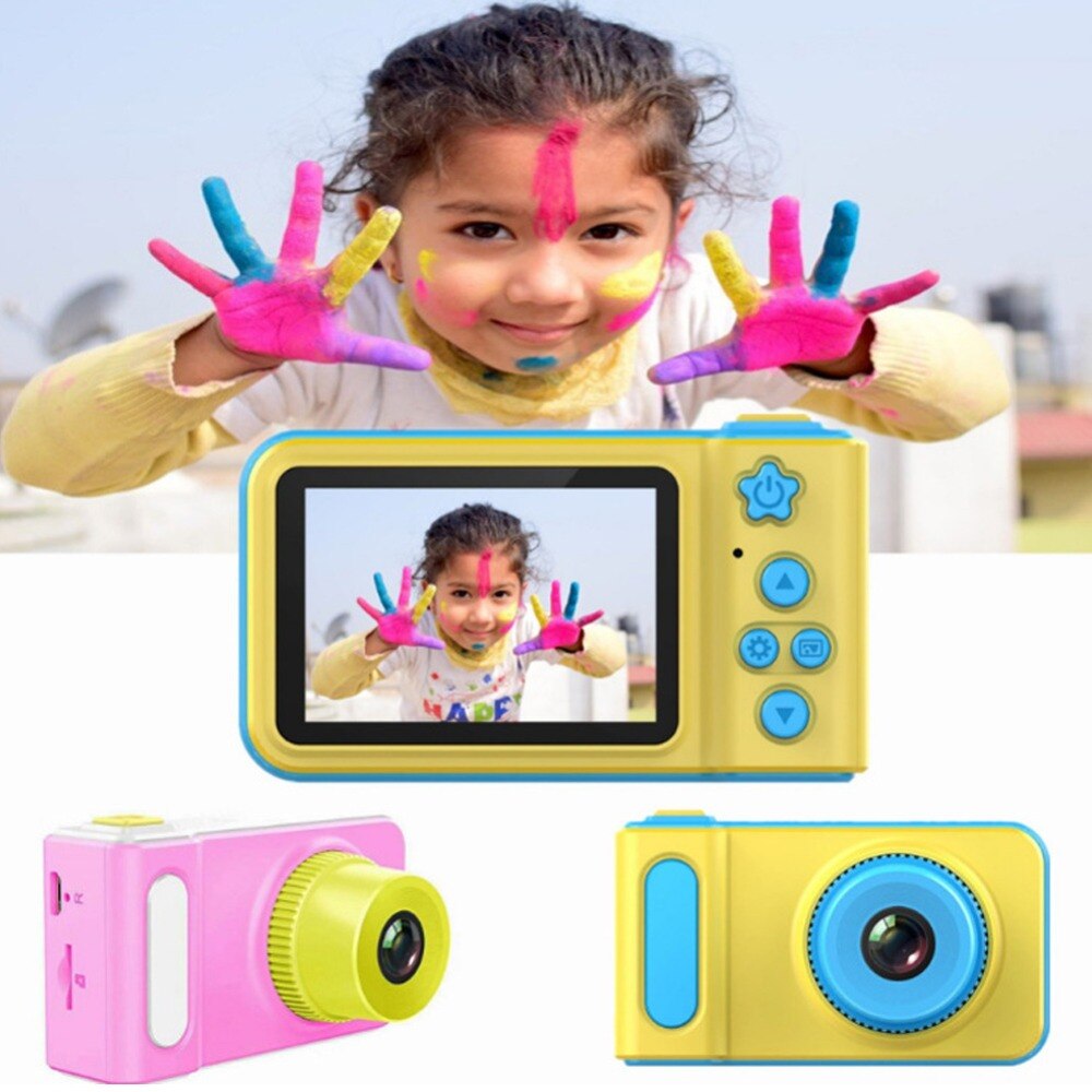 HD 1080P Mini Digital Camera 2 Inch Educational Cartoon Cute Camera Toy Children Birthday Safe Toddler Toys Cool Kid Camera