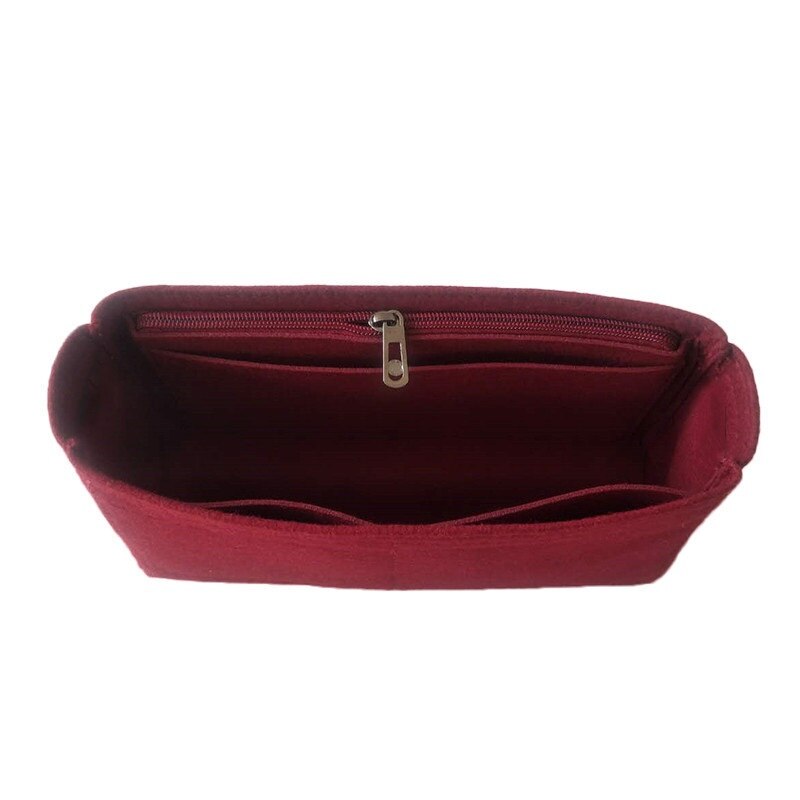 Til klassisk håndtaske cf flap filt stof indsats taske organizer makeup håndtaske organizer rejse indre pung bærbare kosmetik tasker