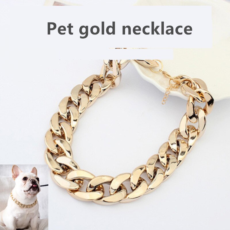 Hond Gouden Ketting Plastic Kleine En Medium Halsband Huisdier Ketting Sieraden Teddy Franse Bulldog Bully Dierbenodigdheden