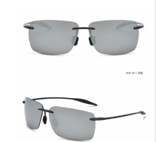 Classic Polarized Sports Rimless Sunglasses Men Driving Rectangle Ultralight Frame Sun Glasses UV400 MJ8009 Driver Goggles