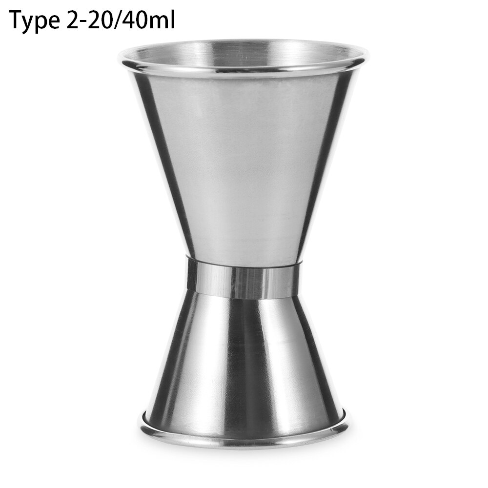 Double Spirit Bartender Stainless Steel with Measurements Scale Inside Dual Japanese Measure Cup Drinks Pour: 20-40ml silver2