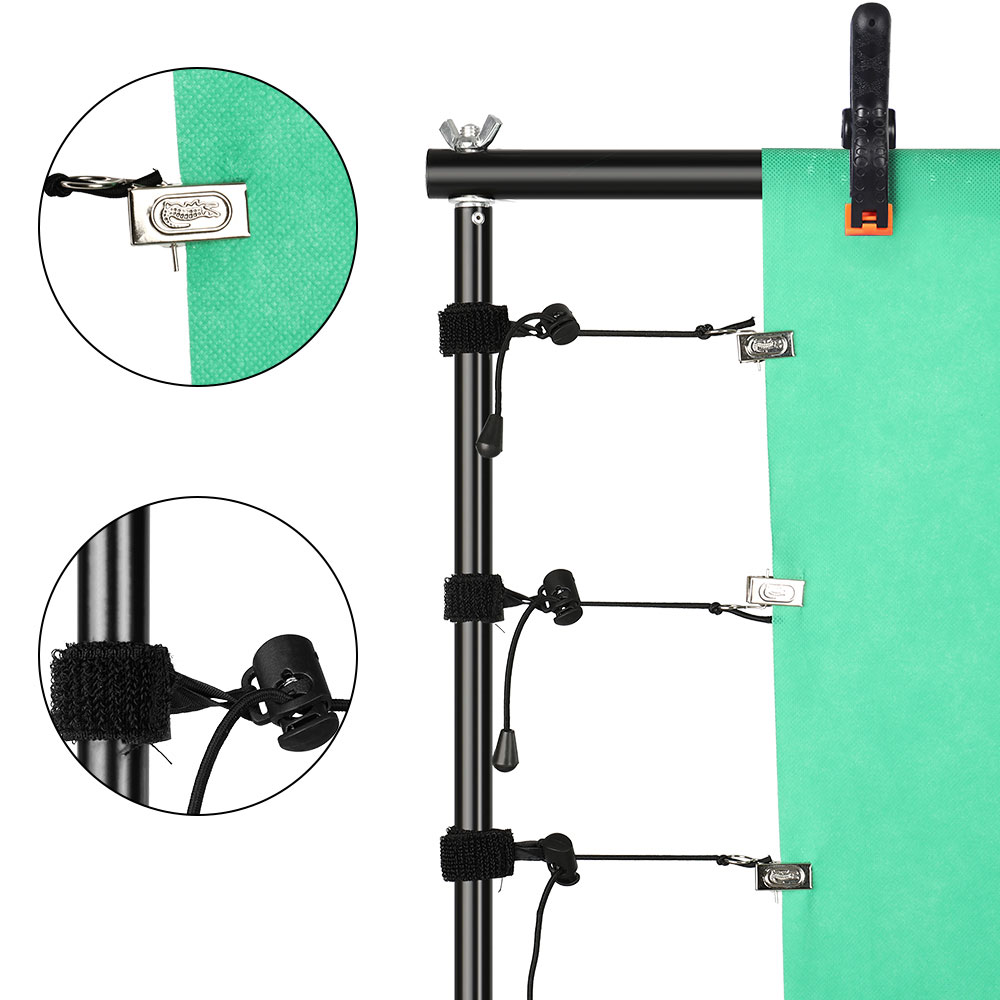 Kit de soporte de fondo de fotografía, sistema de soporte de fondos con soporte ajustable para estudio fotográfico, marco de pantalla de croma verde