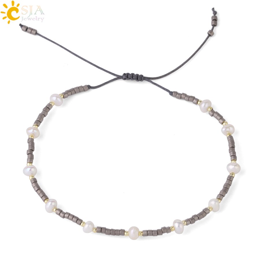 CSJA Miyuki, Pulseras para Mujer, pulsera de perlas, pulsera para Mujer, , joyería barroca, abalorios trenzados de cristal Delica S343: J