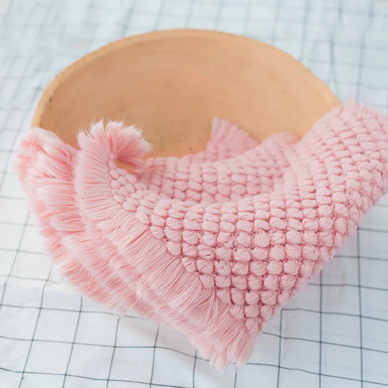 Newborn Photography Props Knitted Blanket Baby Girls Baby Boys Child Photo Bedding Blanket Pineapple Blanket KF409: pink