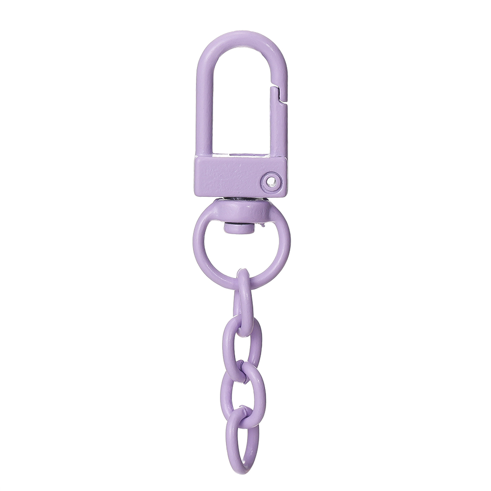 10pcs/lot Keyring Lobster Clasp Spring Buckle With Chains Colored Keychains For DIY Jewelry Making Key Ring Hooks Bags Buckle: Yellow