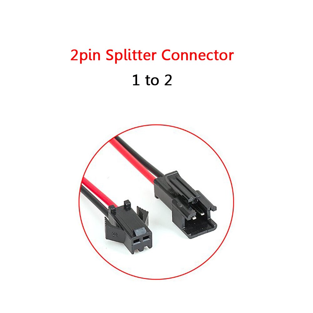1to2 Splitter Connector 2pin 3pin 4pin 5pin For DC12V 2835 5050 RGB RGBW LED Strip Light SM JST Male Female Connector Wire Cable: 2pin