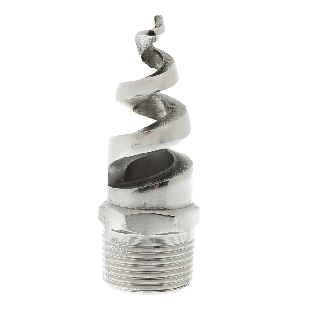 3/4 Inch Male Thread 316 Stainless Steel Spiral Spray Jet Nozzle 120-Degree - Easy to Install