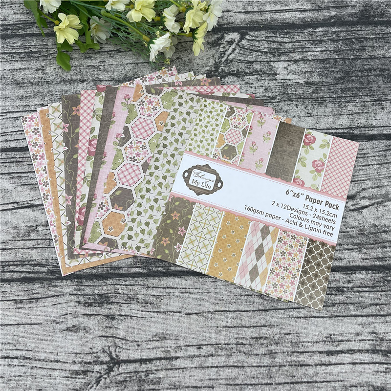 12pc my life paper Scrapbooking paper pack handmade craft paper craft Background pad