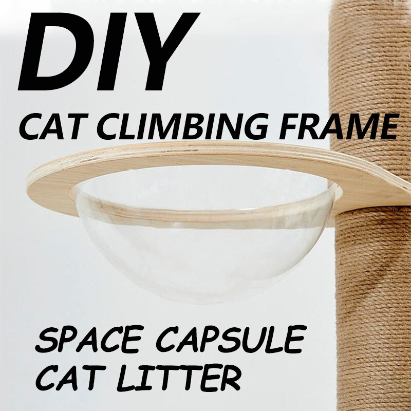 Transparent Cat Hammock Cat Tree Tower Condo Accessories DIY Cat Climbing Frame Homemade Cats Frame Post Acrylic Cat Litter