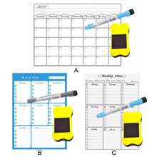 Çok Amaçlı Çıkarılabilir Haftalık Aylık Planlayıcısı Buzdolabı Mıknatıs Kuru Silme Kurulu ile 2 Silme Işaretleyicileri Ev Ofis Mağazalar
