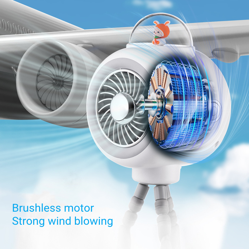 Draagbare Kinderwagenventilator, Op Batterijen Werkende Kleine Clip Op Ventilator, Afneembare Oplaadbare 360 ° Draaiende Flexibele Driepootventilator Met 3 Snelheden