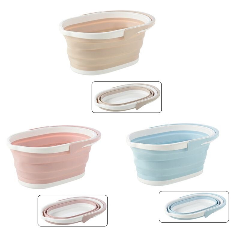 Folding Plastic Mop Bucket Camping Wash Bucket With Handle Floor Mop Cleaning Fishing Car Wash Bucket