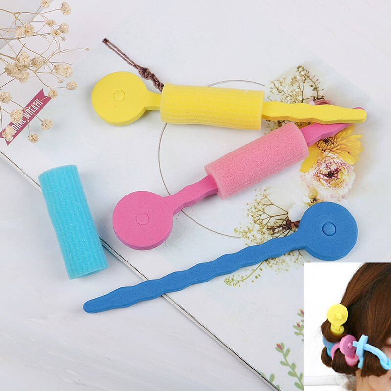 Varillas flexibles para rizar el pelo, rodillo de aire mágico para rizar el pelo, pegatinas de colores aleatorios: 3pcs