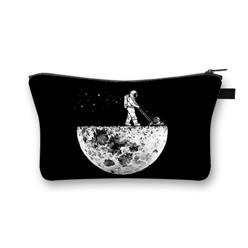 Astronauta/Spaceship kosmetyczka gwiaździsta noc Galaxy chłopcy dziewczęta kosmetyczki szminka etui damskie przenośne Mini portfel: shzbmarscw01