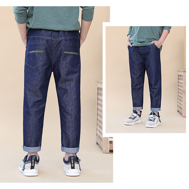Jongens jeans lente kinderen losse denim broeken katoenen peuter baby denim broek effen kleur kleding 4-16 jaar