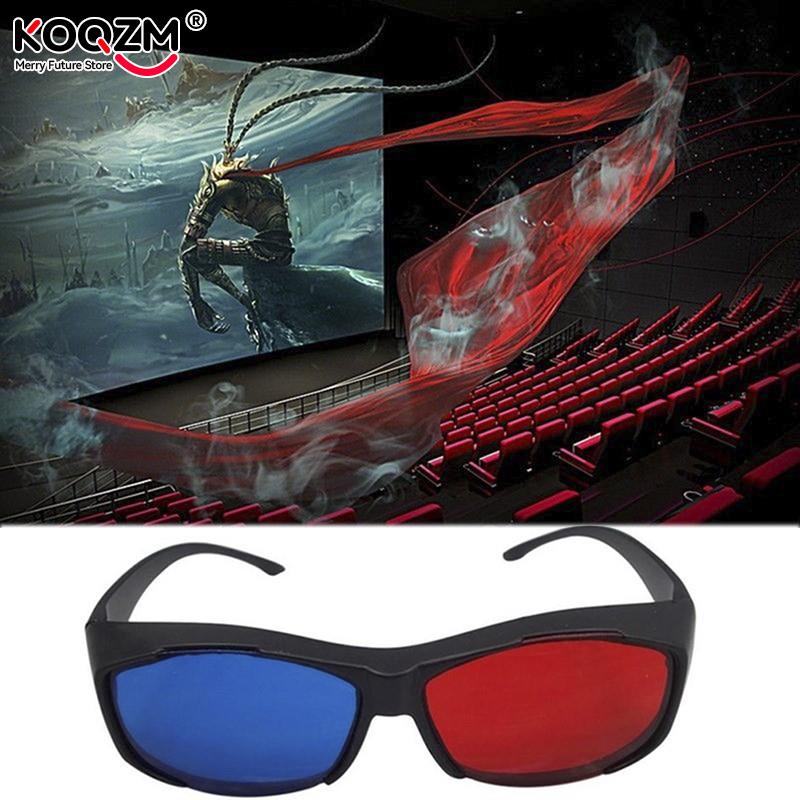 1 szt. Czarne oprawki czerwone niebieskie okulary 3D do wymiarowej Anaglyph TV Movie DVD Game