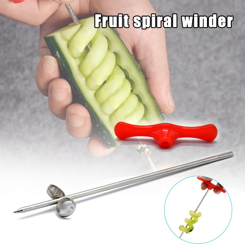 Komkommer Rotary Cutter Spiraal Spoel Fruit Groente Twist Cutter Tool Voor Thuis Keuken _ Wk