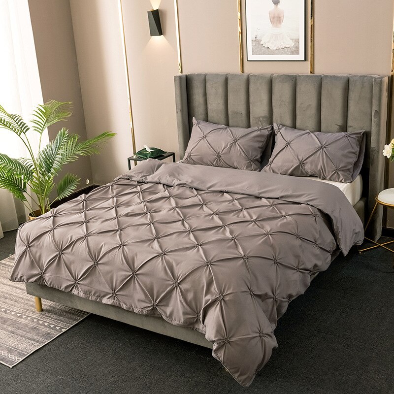 Luxe Bed Set Dekbed Beddengoed Sets Grijs Koning Dekbedovertrek Set Thuis Texile Geen Vel