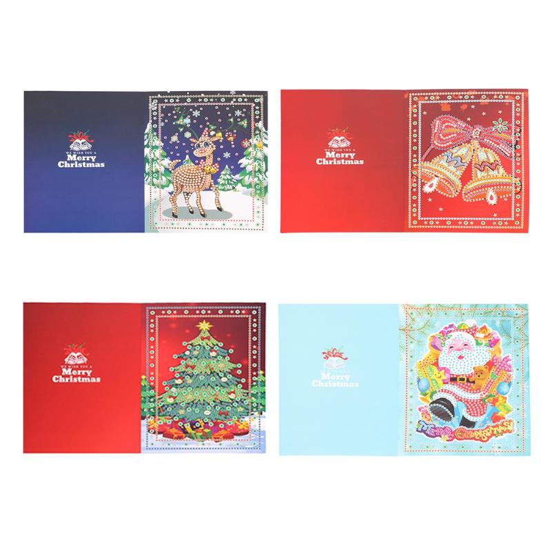 5D DIY Diamond Painting Christmas Greeting Cards full round Xmas Greeting Card Diamond Painting Christmas Cards