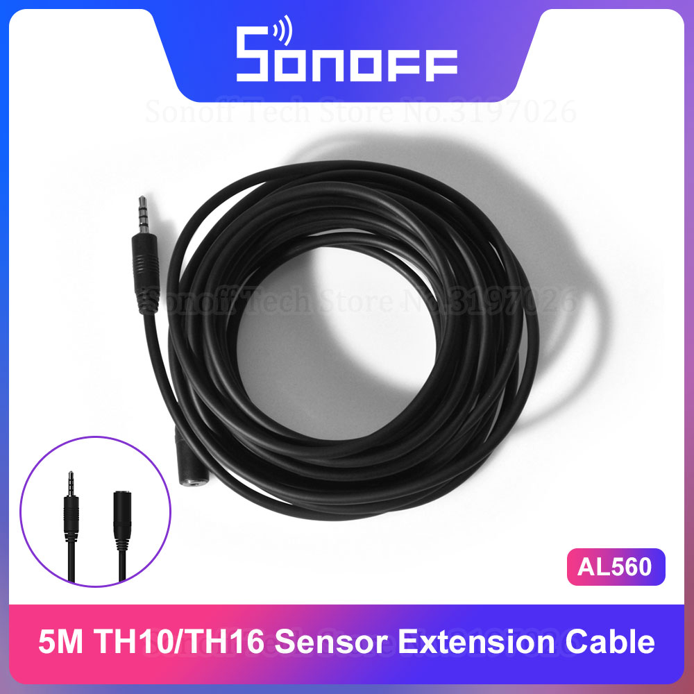 Sonoff AL560 TH10/TH16 Extension Cable High Accuracy Compatiable with Sonoff AM2301/Si7021/DS18B20 Temperature/Humidity Sensors