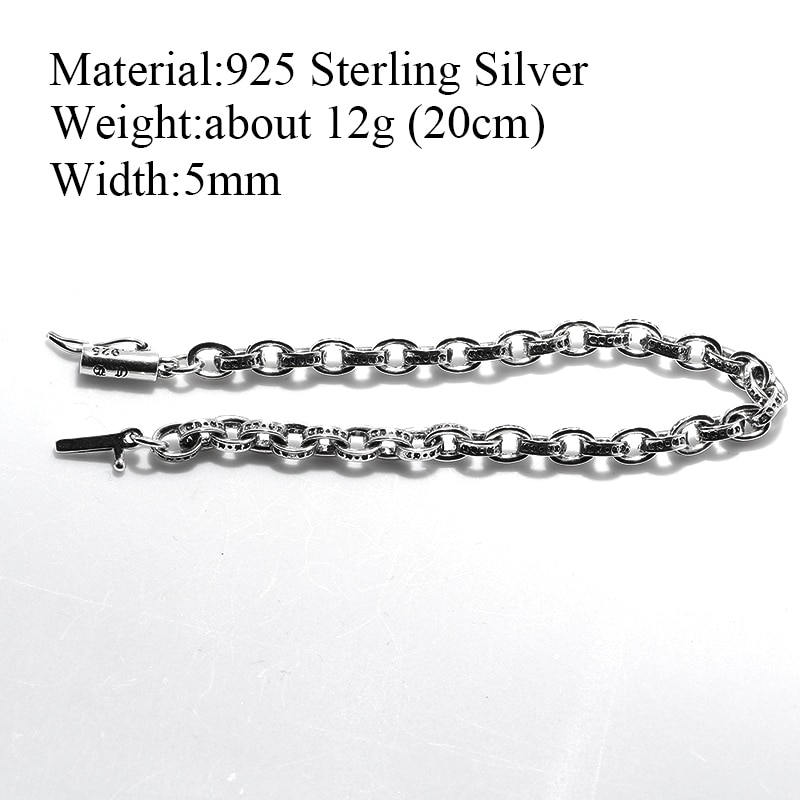 925 Sterling Silver Bracelets Punk Hand Chain For Men And Women Special Jewelry Charm Bracelet 036