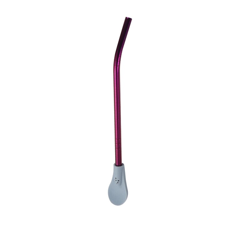 Pajita de acero inoxidable para beber agua y zumo, cuchara reutilizable con filtro para té, accesorios para el hogar y la cocina, 1 unidad: Z