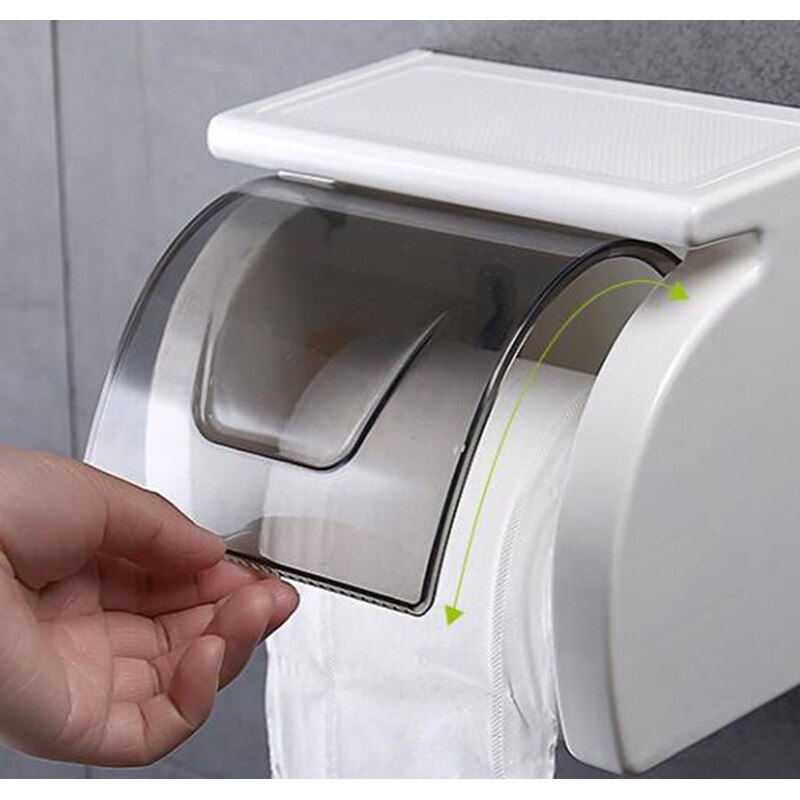 Waterproof Toilet Paper Holder Tissue Holder Roll Paper Holder Box Durable Bathroom Accessories Free punch SQ-5083