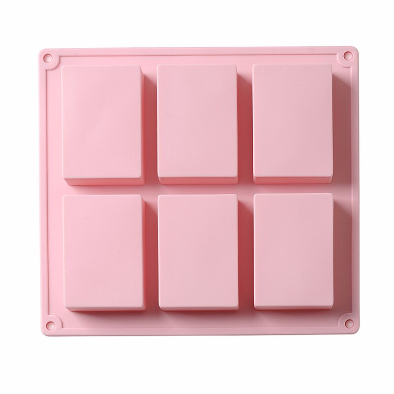 3d 6 siliconen mallen voor handgemaakte zeep, cake, chocolade-ijsblokjesvorm, zelfgemaakte bakvormen, vierkante mallen