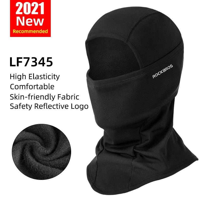 ROCKBROS Winter Warm Halten Winddicht Radfahren Maske Fleece Thermische Radfahren Gesicht Maske Balaclava Ski Maske Angeln Skifahren Hut Headwear: LF7345BK