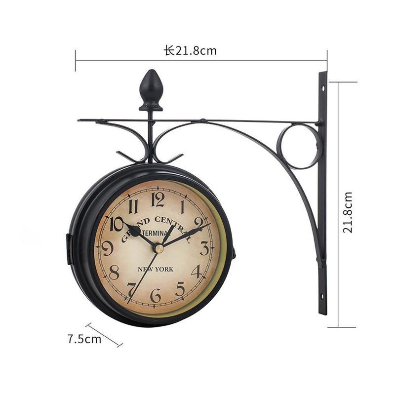 European Vintage Style DoubleSided Wall Clock Out... Grandado