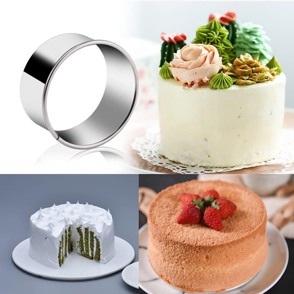 5Pcs Cookie Cutter Mold Set Rvs Cirkel Ronde Vorm Biscuit Cake Fondant Mould Keuken Diy Bakken Gebak Cake gereedschap