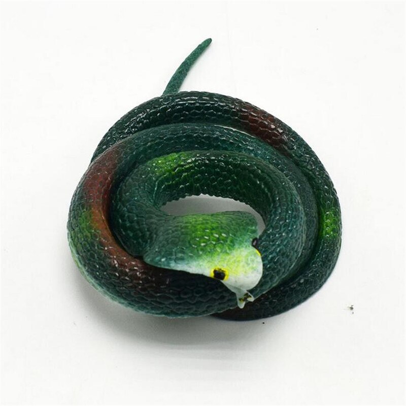 1 Pcs 75cm Practical Jokes Interesting Prank Horror Fun Shocker Novelty Gadgets Funny Toys Animals Simulation cobra Snake Toys: dark green